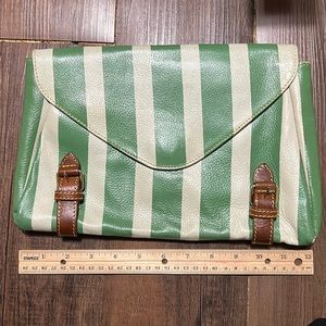 Holding Horses Leather Clutch / Anthropologie leather strip clutch  (used)